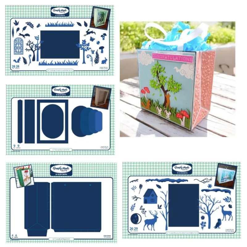 StampsVersatile Gift Bag Forest Landscape Woodland Metal Cutting Dies Silicone Scrapbooking Stencil Photo Album Card DIY Paper
