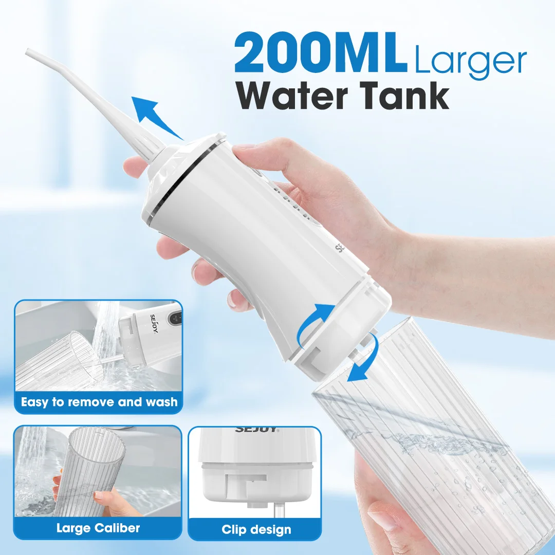 Sejoy H13 Water Dental Flosser Portable 4 Modes Rechargeable Oral Irrigator Waterproof IPX6 for Home : 3 - 5 Days Free Delivery Only UK