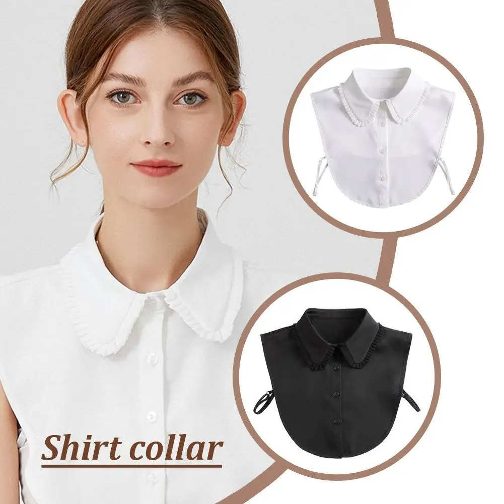 

Women Formal False Collar Fake Collar Detachable Half Shirt Lapel Peaked Blouse Fake Collars Sweater Shirt Accessories