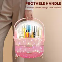Bling Makeup Organizer for Teen Girl Gift,Hollywood Vanity Makeup Storage Box for Girl Birthday Gift,Practical Gift for Daughter 2