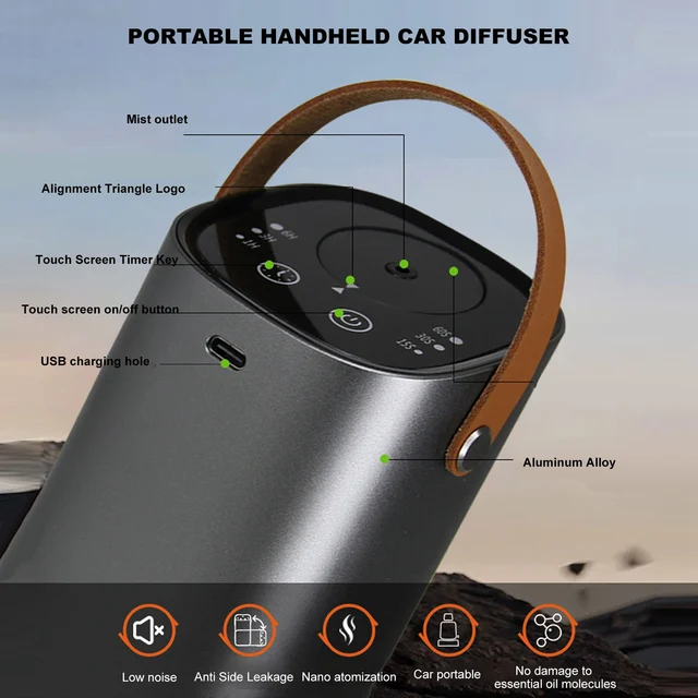 Portable Waterless Aromatherapy Machine Intelligent Touch Screen USB Charging Car Automatic Aromatherapy Diffuser 4
