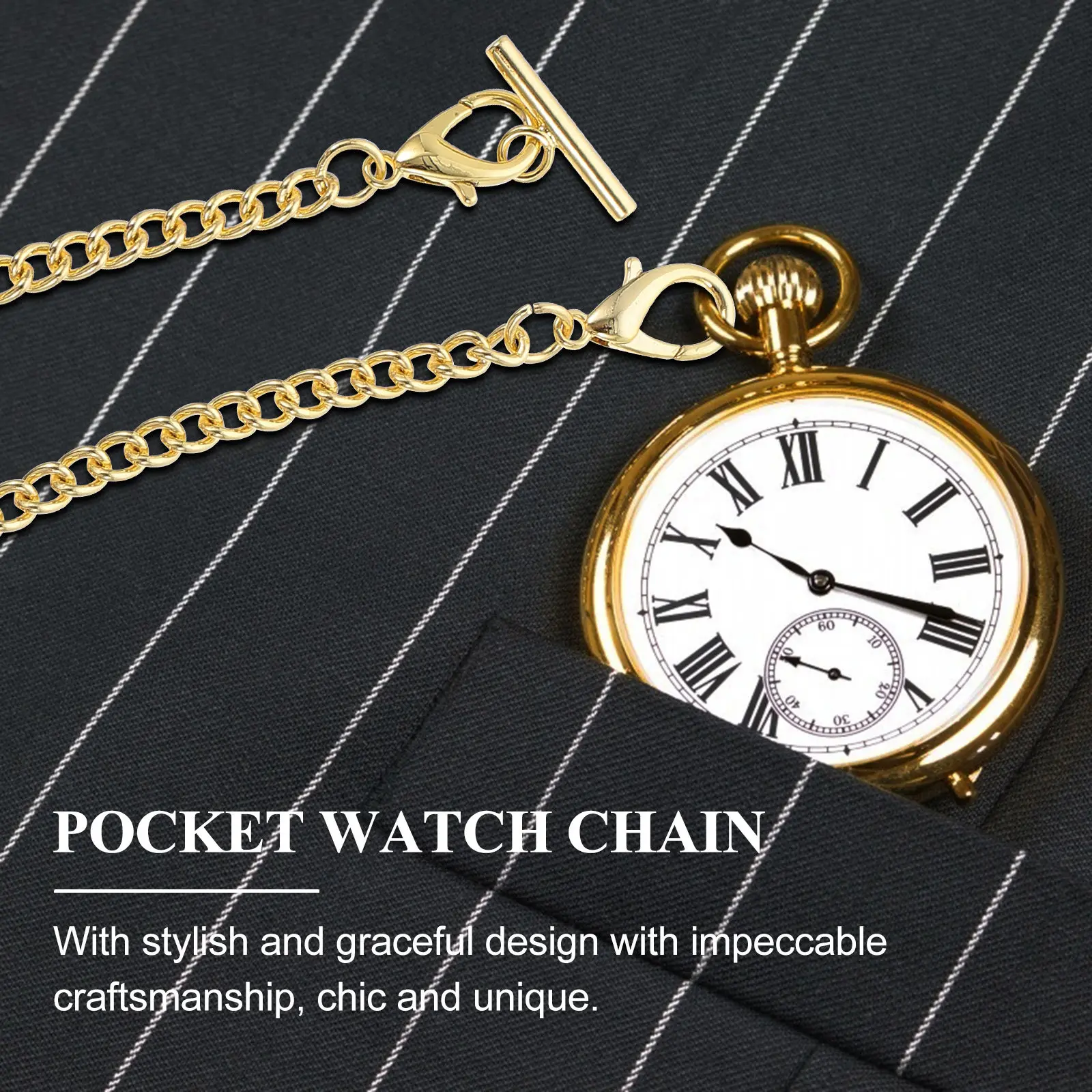 1Pcs 금속 회중시계 교수형 체인 내구성 스테인레스 스틸 의류 체인 세련된 청바지 가방 액세서리 의류 액세서리