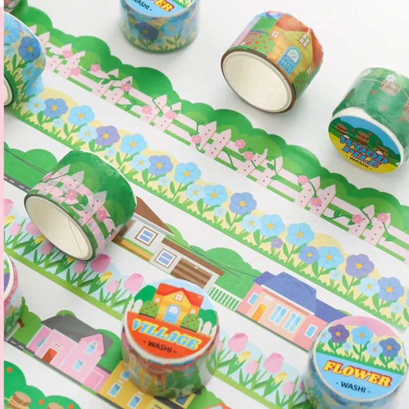 

Village City View Cute Washi Tape Decorative Masking Washi Tapes Diy Paper Tape For Diy Craft Scrapbooking Gift Wrapping Planner