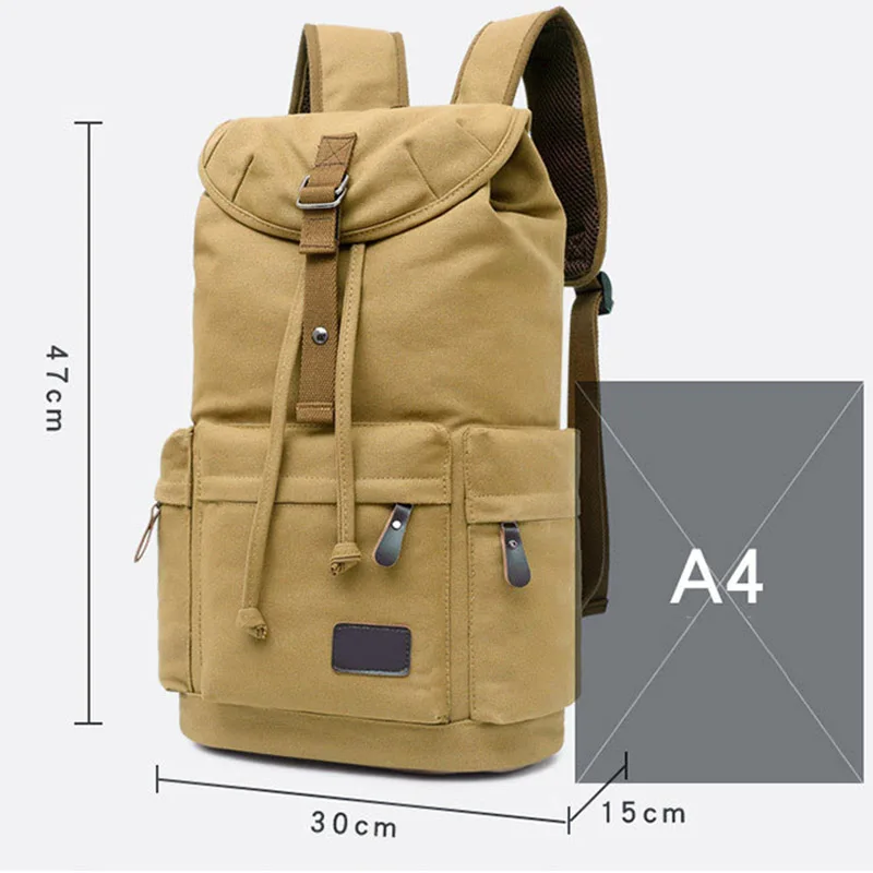 New Men's Backpack High Quality Trendy Canvas Backpack Large Capacity Outdoor Leisure Travel Designer Wear-Resistant Backpack