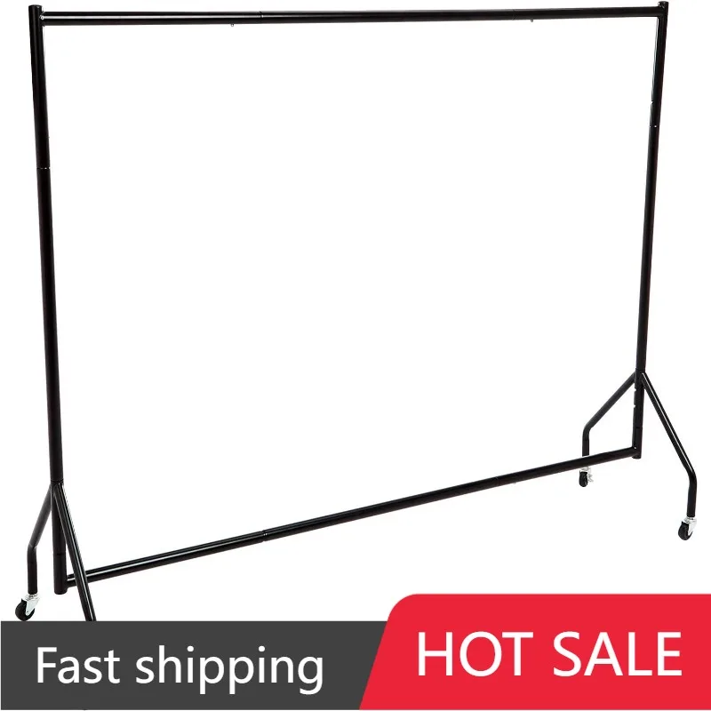

Basics Heavy Duty Rolling Garment Rack, Hanging Clothes Organizer Rail for Display and Storage, 1.82 x 1.52 m, Black
