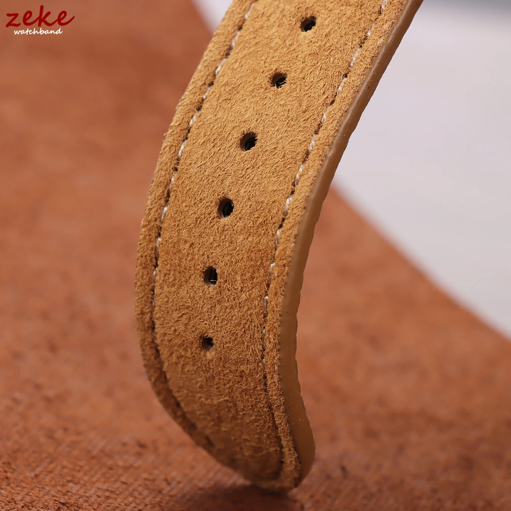 Premium Suede Leather Watch Strap - Vintage Brown, Beige, Black