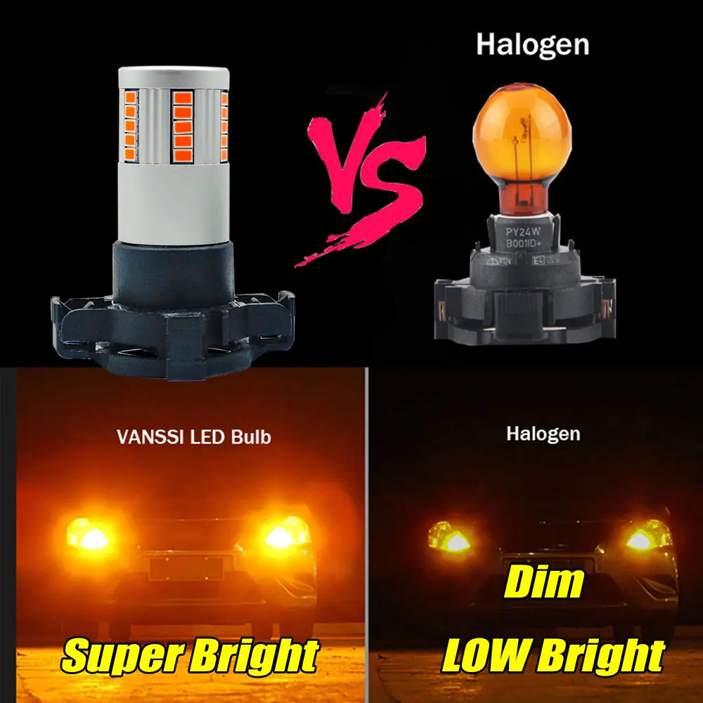 Canbus PY24W LED  ڹ ο 5200s,  ÷ , BMW   õ ȣȯ, 500%  , 2 
