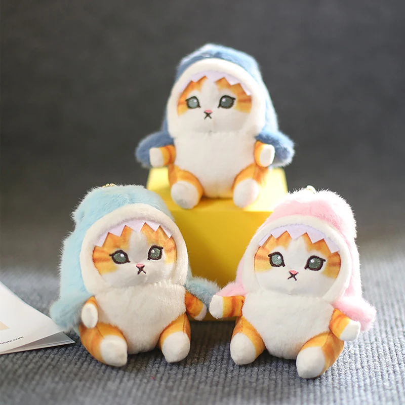 Plush Doll Shark Cat Fried Cat Pendant Room Car Bag Decoration Holiday Gift