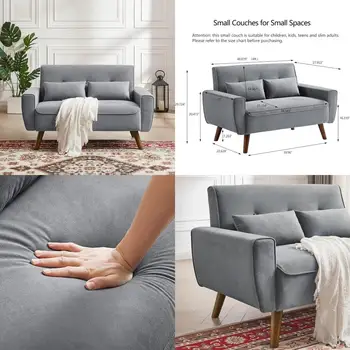 Mid-Century 2-Seater Loveseat Sofa 1