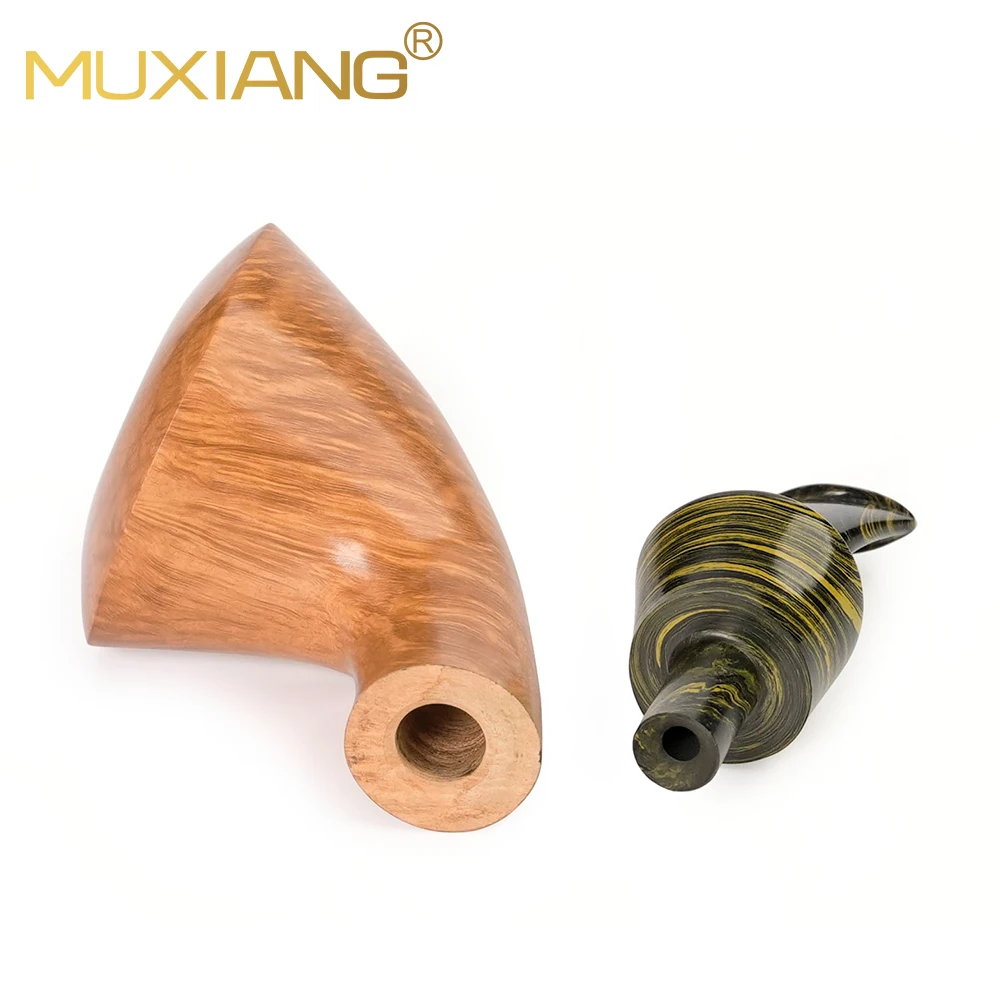 MUXIANG 브라이어 담배 파이프, 짧은 따뜻한 스너프 파이프, 컴벌랜드 파이프 입구, 3mm 파이프 채널, 아버지날 선물, 나무 파이프