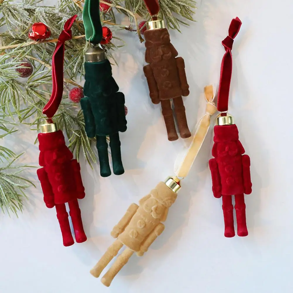 Christmas Nutcracker Ornament Colorful Nutcracker Hanging Ornament Festive Flocking Nutcracker Hanging Ornaments Christmas