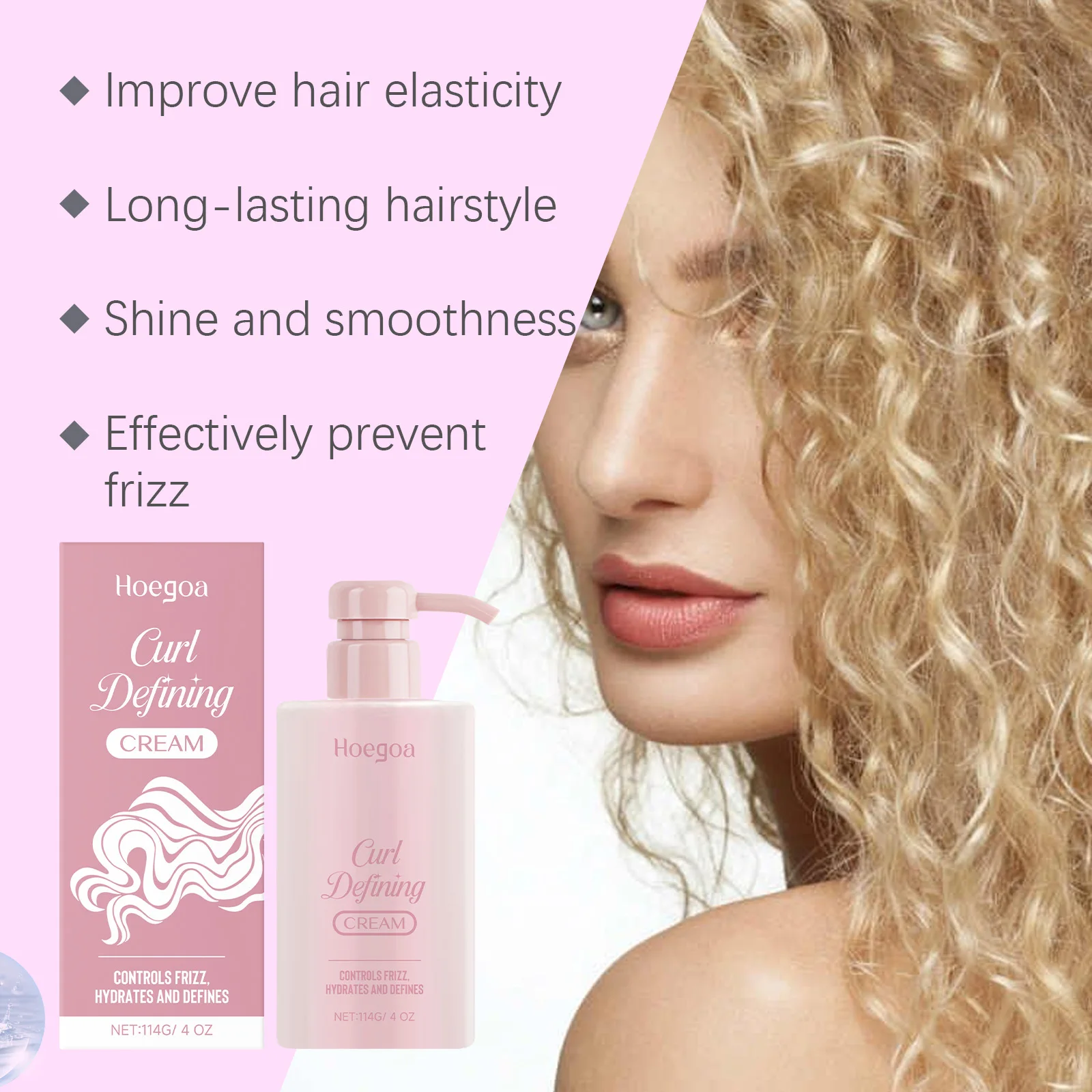 Curl Defining Elastin Cream Improve Hair Elasticity Long Lasting Styling Fluffy Thickening Nourishing Enhance Hair Define Cream