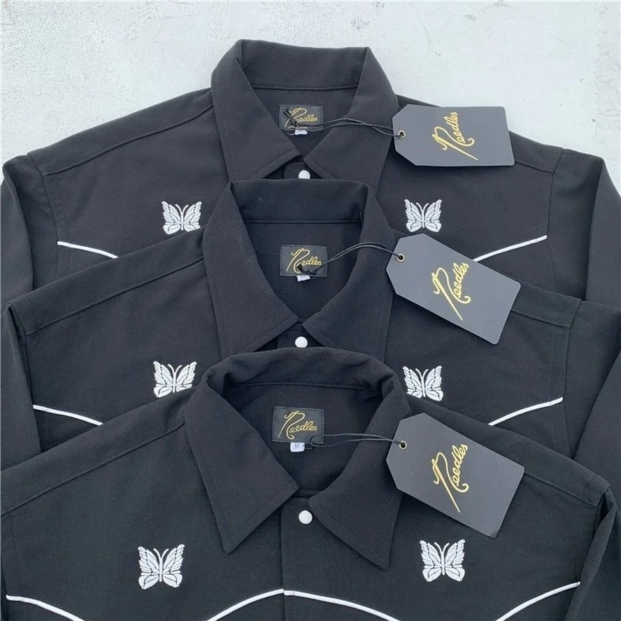 

Black Needles Jackets Men Women Purple Stripe Butterfly Embroidery AWGE NEEDLES Track Jacket High Street Outerwear Coats