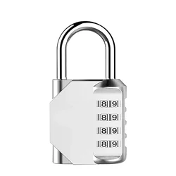 Heavy Duty Waterproof 4-Digit Resettable Combination Lock (Silver)