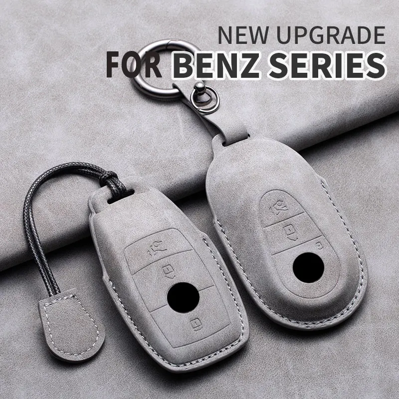 

Leather Car Key Case Keyring For Mercedes Benz A C E S G Class GLC CLE CLA GLB GLS W177 W205 W206 W213 W222 W223 C260 X167 AMG