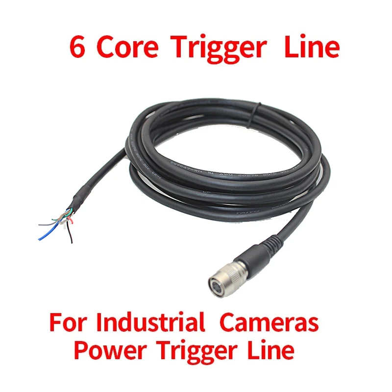 Compatível Hirose Hr10a7p6s Alta Cabo de Alimentação Macia Hielded Gatilho Iine Compatível com Basler Hikvision Câmeras Industriais