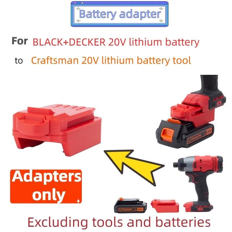 For BLACK+DECKER 20V Lithium Battery Adapter To Craftsman 20V Lithium Battery Cordless Electric Drill Converter (Only Adapter) hd55y vga to hdmi adapter cable vga usb to hd 1080p converter with power supply black