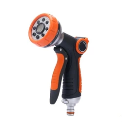 Adjustable High-Pressure Garden and Car Wash Spray Nozzle with 8 Spray Patterns (Black)