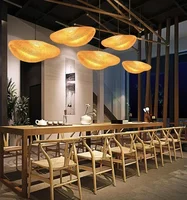 Handmade Natura Woven Lamp Wooden Bamboo Chandeliers Creative Rattan Pendant light for Japanese Restaurant Decorative Lighting 1