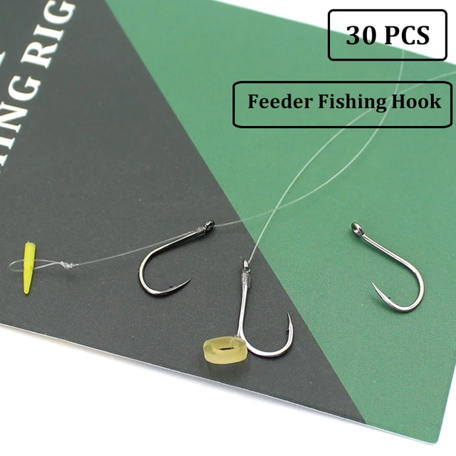 30PCS Carp Fishing Hook Method Feeder Fishing Hook Japan Size 8 10