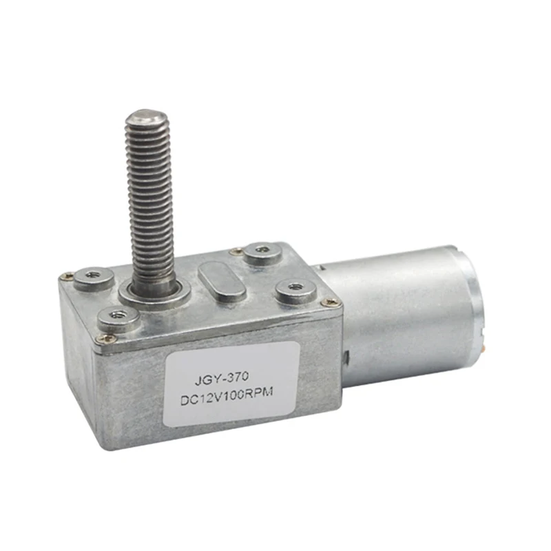 JGY-370 나사 샤프트 M8 길이 33mm 웜기어 모터 DC 6V 12V 24V 감속기 속도 6rpm 210rpm PWM 컨트롤러 정방향 역방향