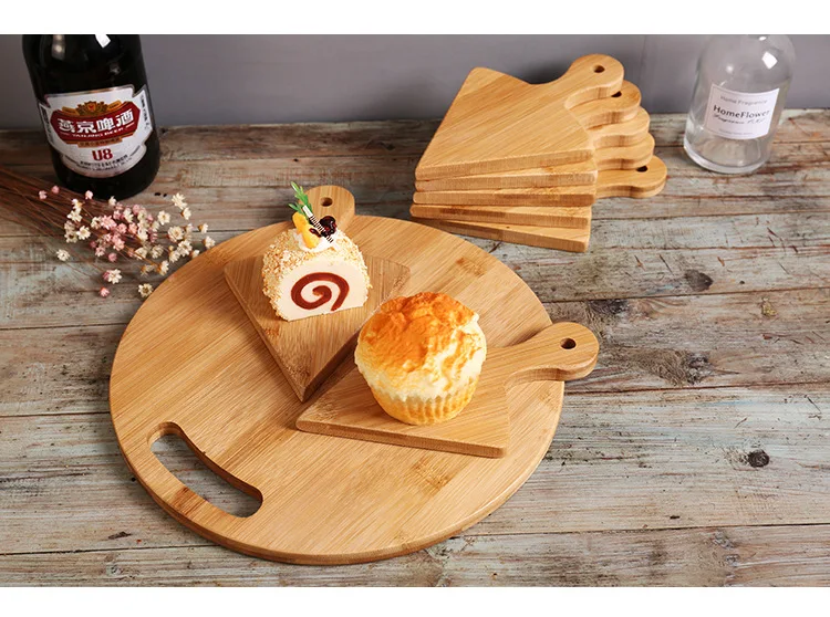 Baked Pizza Bamboo and Wood Pallets Bread Sushi Cake Cutting Board Fruit Cutting Plate Hot Pot Platter Coaster