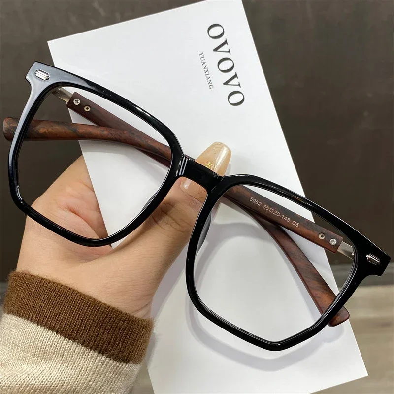 Tr90 Occhiali Retro Anti Blue Light Neutral Large Frame Occhiali Anti Fatica Occhiali Trasparenti Da Uomo