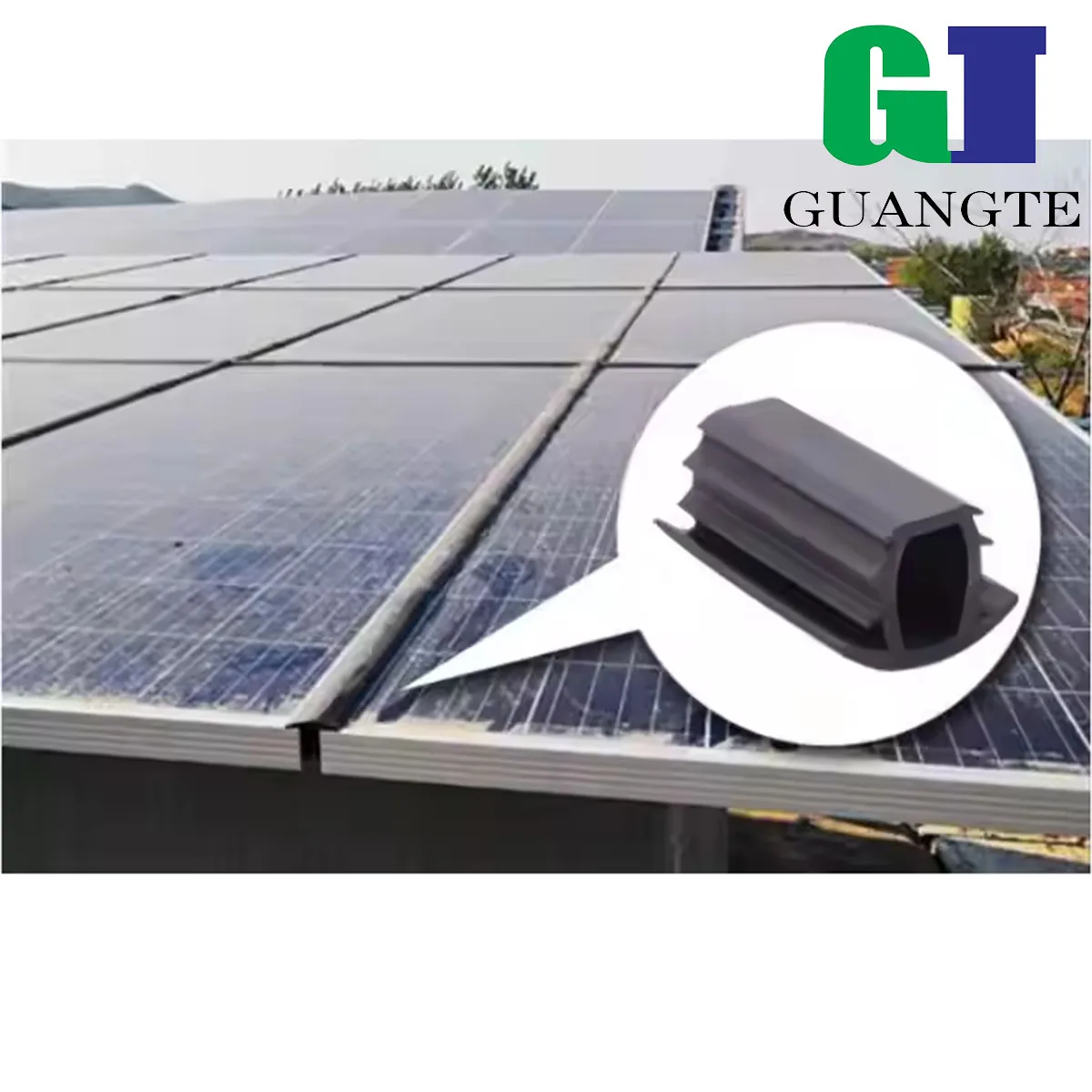 Sealing Strip 1M T-shape Epdm PVC TPE Extrusion Rubber For Solar Photovoltaic Bracket Metal Cable Trench Cover Monocrystalline
