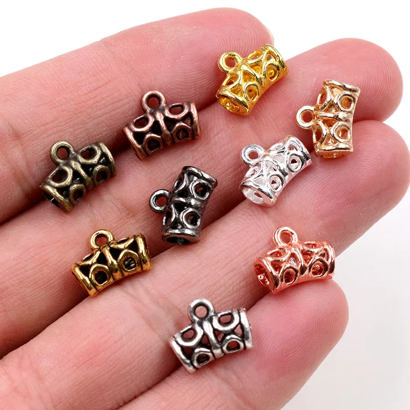 20pcs 12x9mm 비즈 Bails 펜 던 트 쥬얼리 만들기 DIY 목걸이 실버 도금 골드 블랙 Bails 펜 던 트 매력 쥬얼리 용품