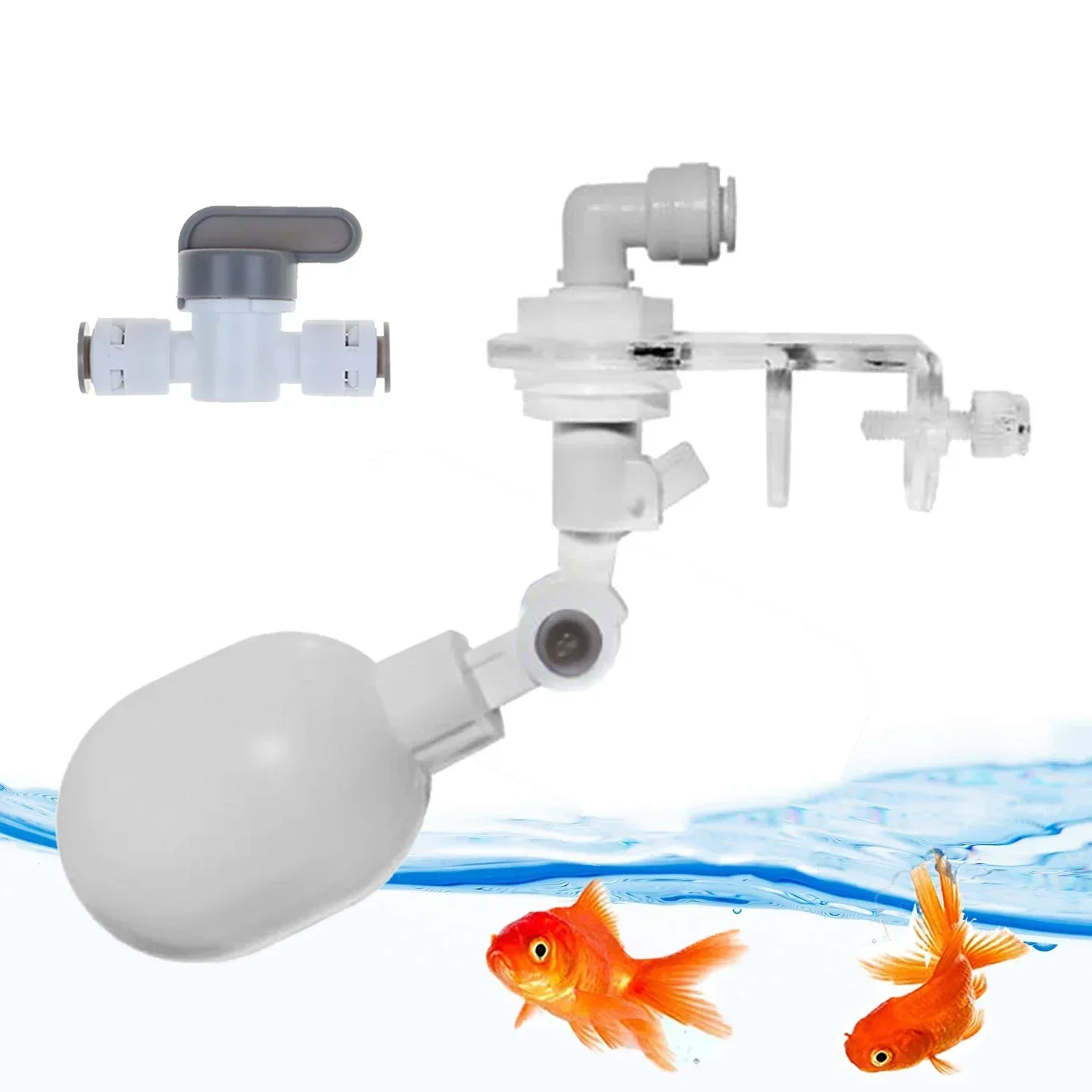 Auto Aquarium Water Changer Kit Power Free Fish Tank Float Ball Valve Type Auto Water Filler Level Controller 1/4 Inch aquarium water replenishing tool,water float ball valve