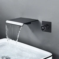 Digital Display Bathroom Faucet Wall Mounted Waterfall Basin Faucets Washing Basin Taps Hot & Cold Water Mixer Tap 1