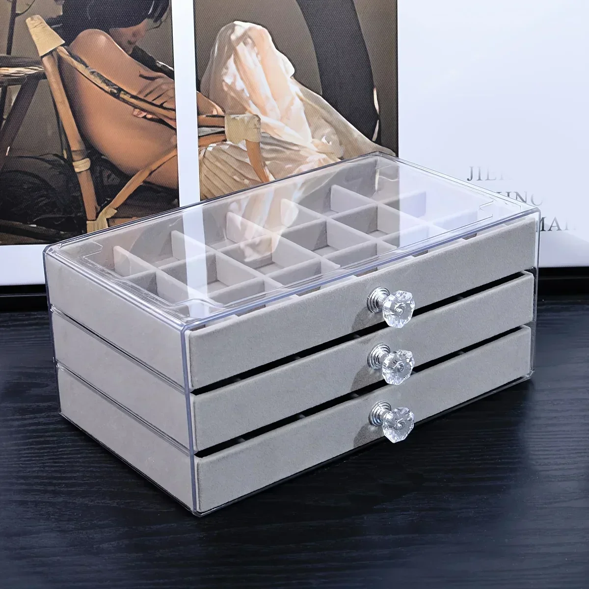 PET 5 Tier Jewelry Storage Box for Earrings Necklaces