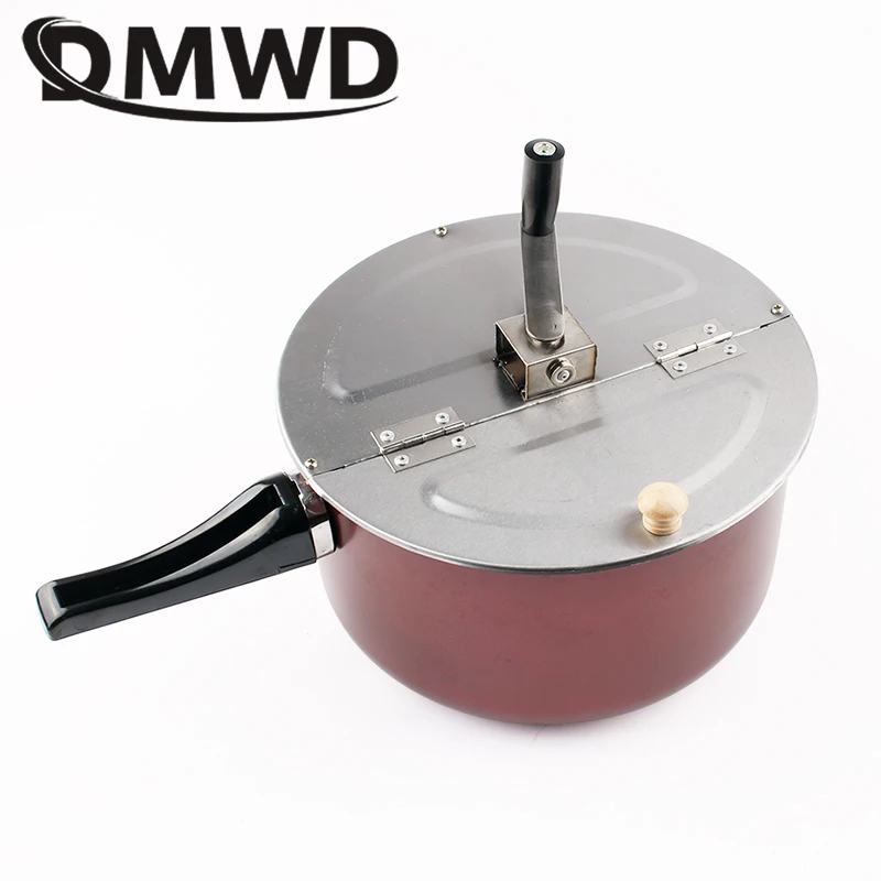 Hand-operated Stovetop Gas Popcorn Maker Commerical Popper Pot Nonstick Manual Hand Cranked Hot Oil Popped Corn Making Machine popcorn popper