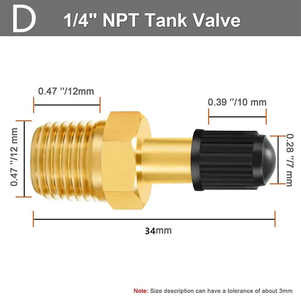 Brass Air Compressor Tank Fill Valve for Tire Inflation