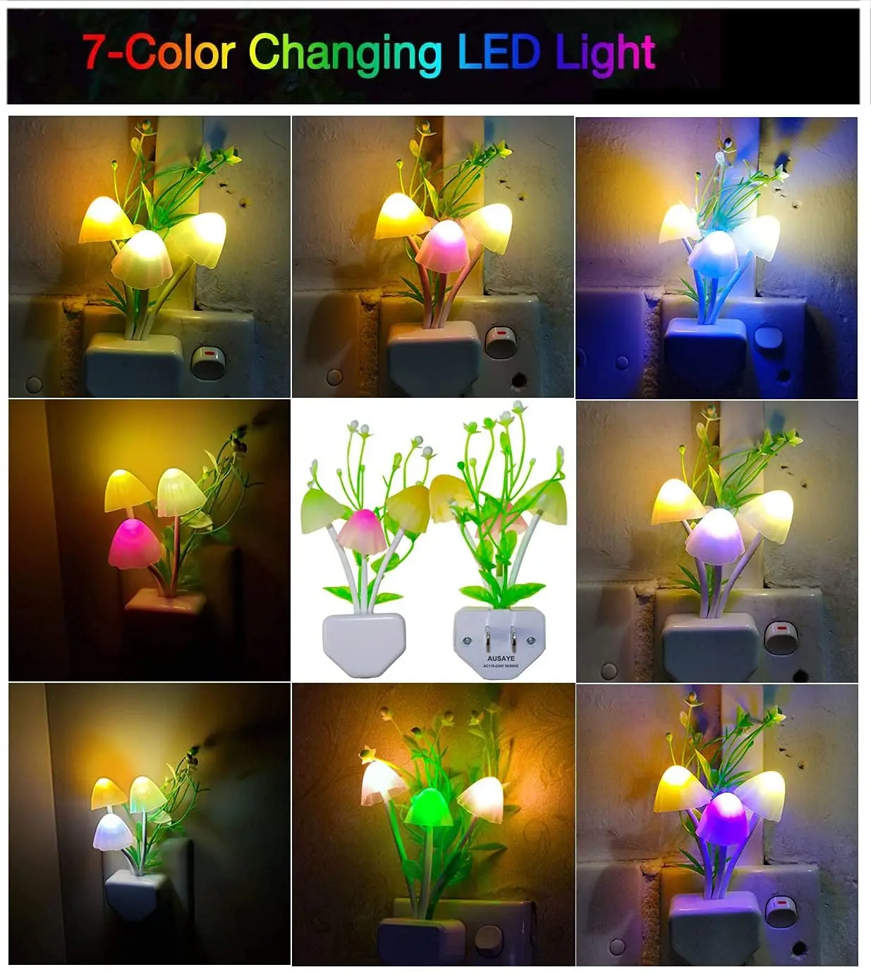 LED Sensor Night Light Mushroom Silicone Nightlights for Adults Kids US/EU Plug 110V/220V 1PC led night light night light led night lamp