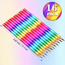 Vibrant 4-in-1 Rainbow Colored Pencils Set for Kids and Office Supplies (16Pcs set)