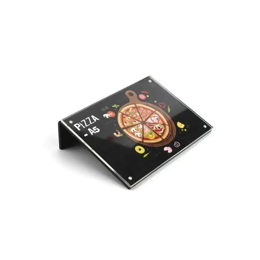 1pcs A5 Transverse L Black Acrylic Magnetic Label Holder Stand Photo Frame Menu Card Stand Advertising Poster Tag Display