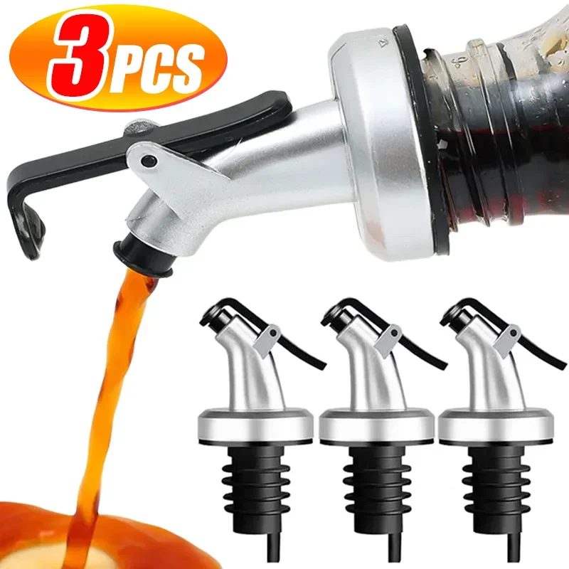 

3/1Pcs Oil Bottle Stopper Cap Dispenser Sprayer Lock Wine Pourer Sauce Nozzle Liquor Leak-Proof Plug Bottle Stopper Kitchen Tool