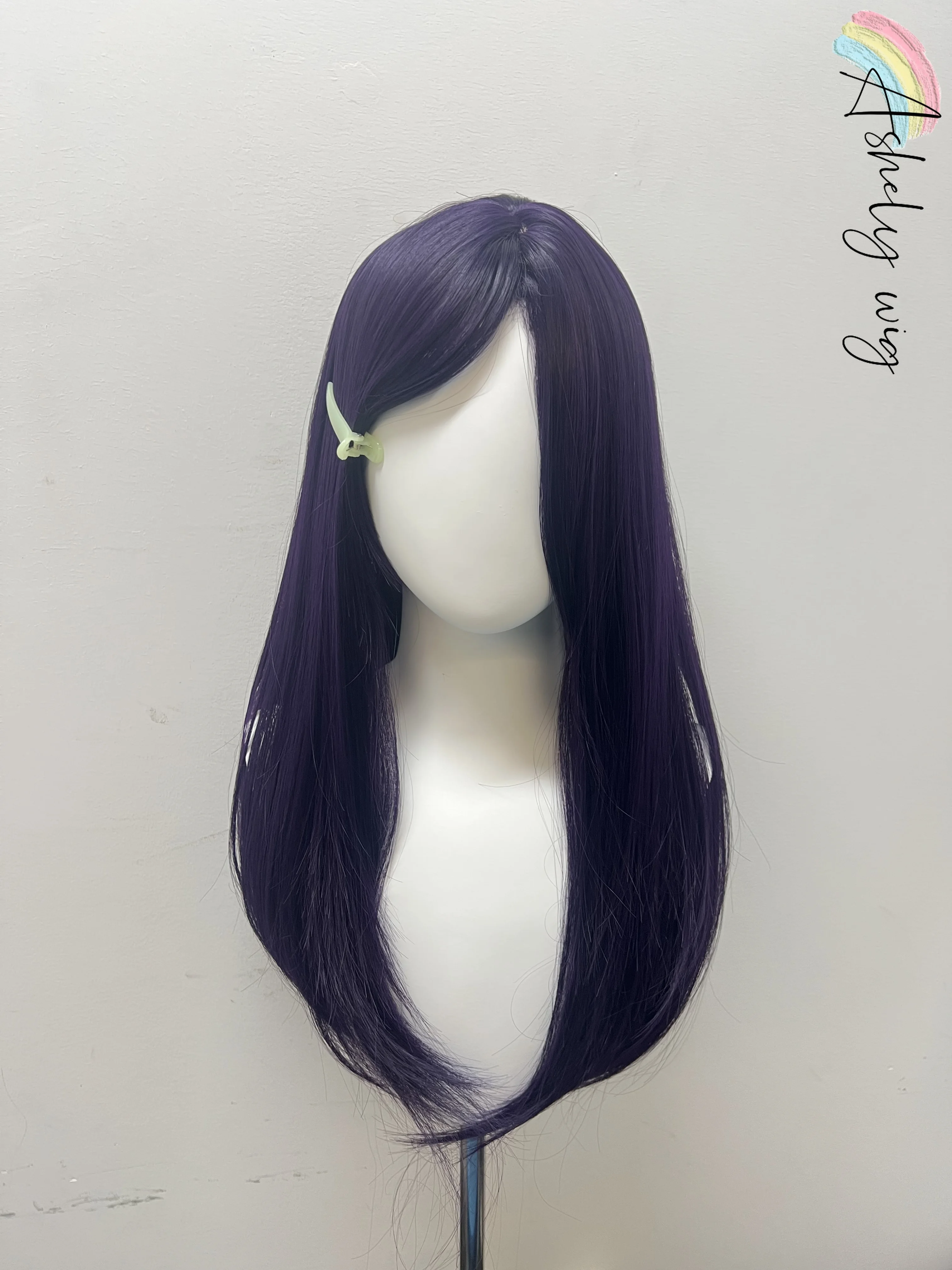 Starfire Cosplay Wig Dark Purple Wig 24inch Straight Hair Natural Headband Wigs High Temperature Fibers Synthetic Hair Wigs