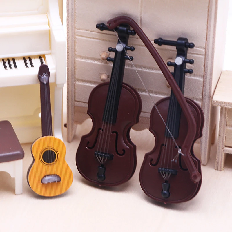 

1Pc Mini Plastic Electric Guitar Model Simulated Musical Instrument Figurines Home Indoor Miniature Things Desktop Decorations