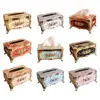 Vintage Style Tissue Box Cover Removable Tissue Cover Box Rustic Rectangular 1