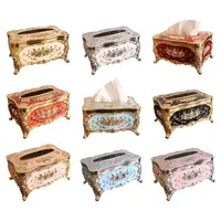 Vintage Style Tissue Box Cover Removable Tissue Cover Box Rustic Rectangular 1