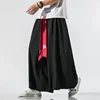 2023 Japanese Kimono Men Wide Leg Pants Joggers Retro Loose Trousers Man Yukata Style Linen Pants Big Crotch Nepal Robe Trousers 1