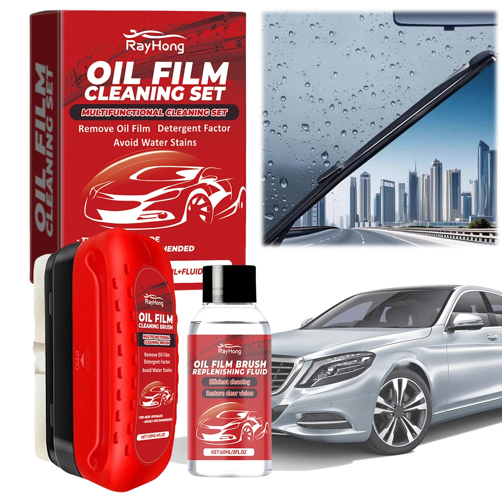 New Selling Car Glass Oil Film Cleaning Brush Oil Removal Stain Removal Rainproof Anti-fog Rearview Mirror Cleaner Sponge Cloth 2