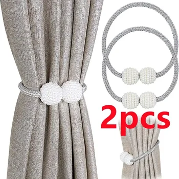1/2PCS Pearl Magnetic Curtain Clip Curtain Holders Tie Back Buckle Clips Hanging Ball Buckle Tie Back Curtain Decor Accessories 1