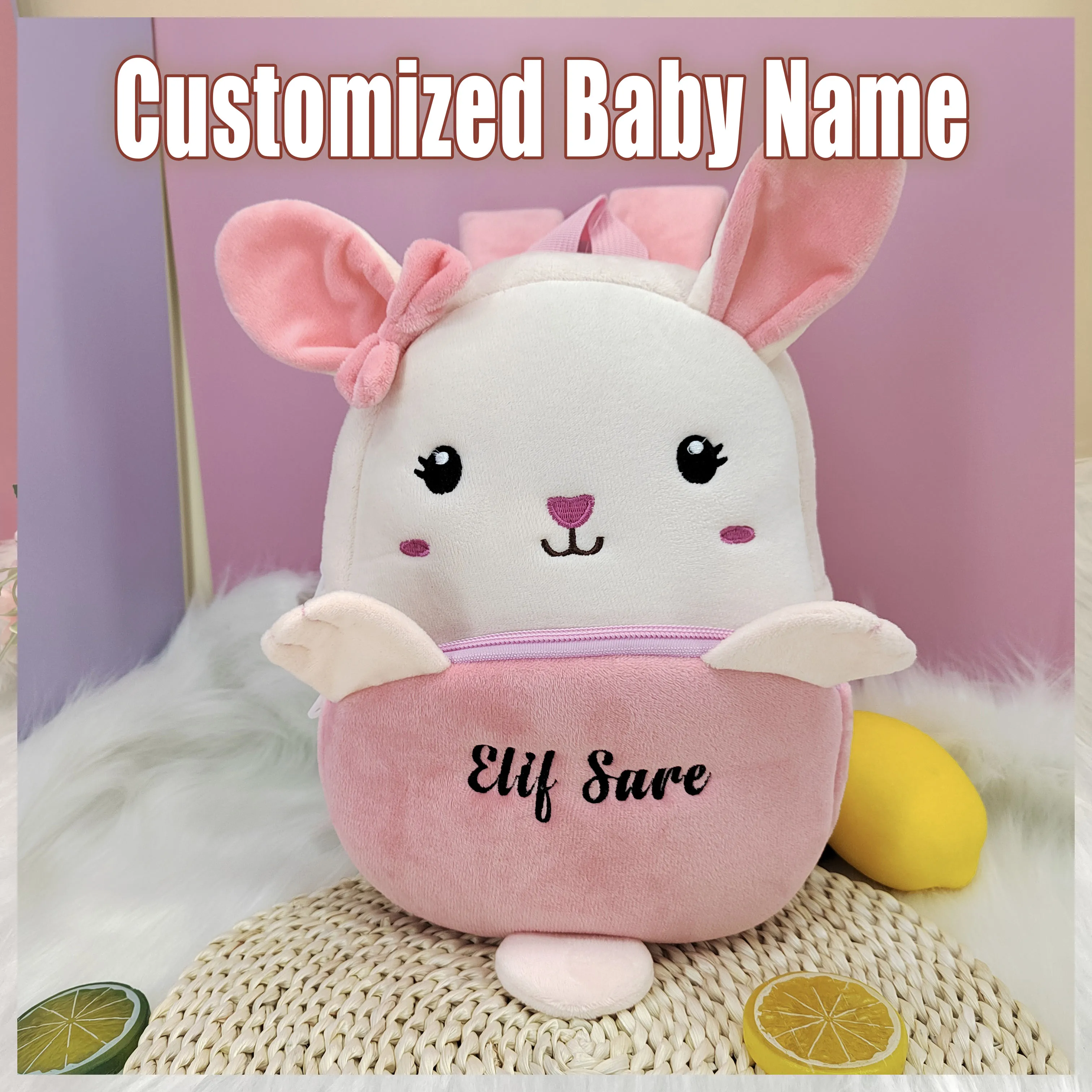 Personalized Child Bag With Name kids Backpack Animal Backpack Toddler Travel Bag Kindergarten Infant School Bag Custom Bag Gift 3