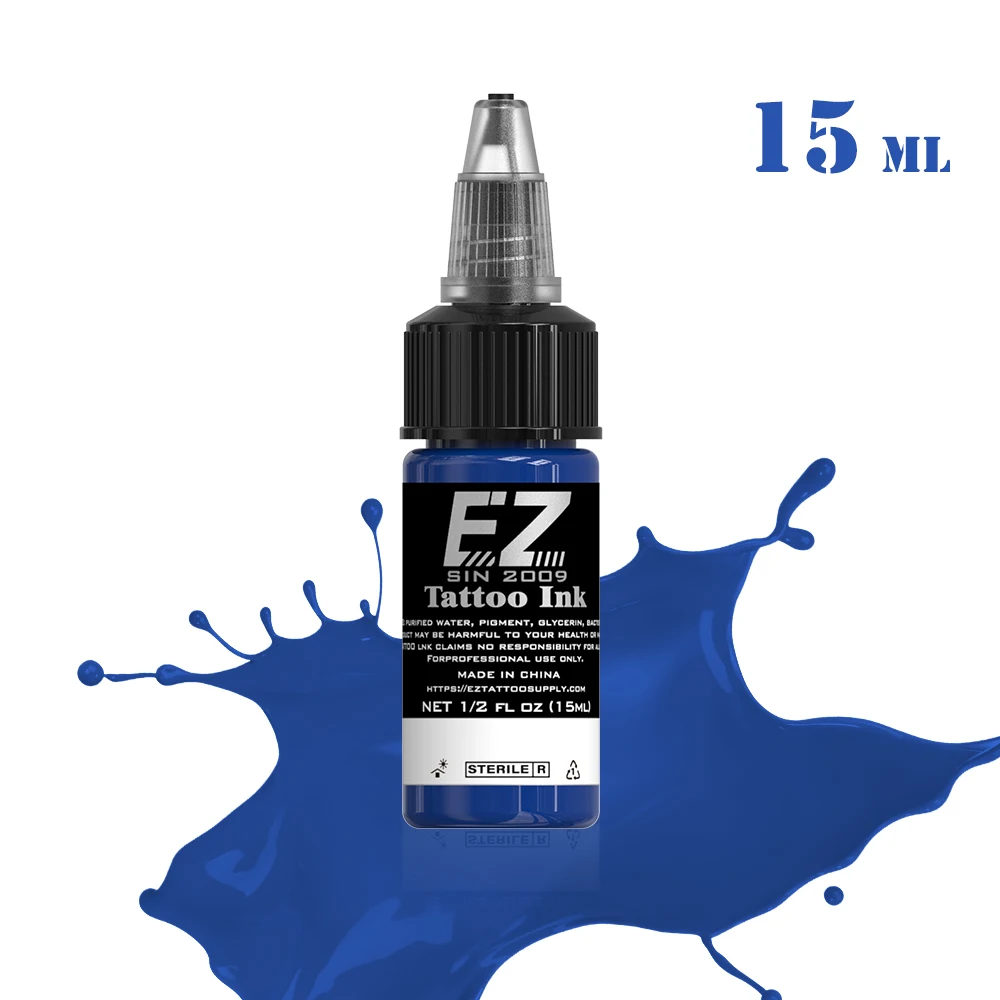 EZ Tattoo INK 25 Colors  1/2 oz 15ml/Bottle Tattoo Inks Pigment Kit for 3D Makeup Beauty Skin Body Art 2