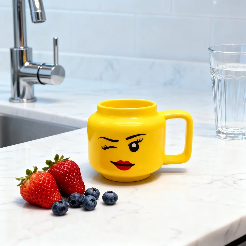 250ML Ceramic Coffee Mug with Cartoon Smile Design for Tea Milk Water Breakfast Home Use Drinking Cup Kitchen Gift