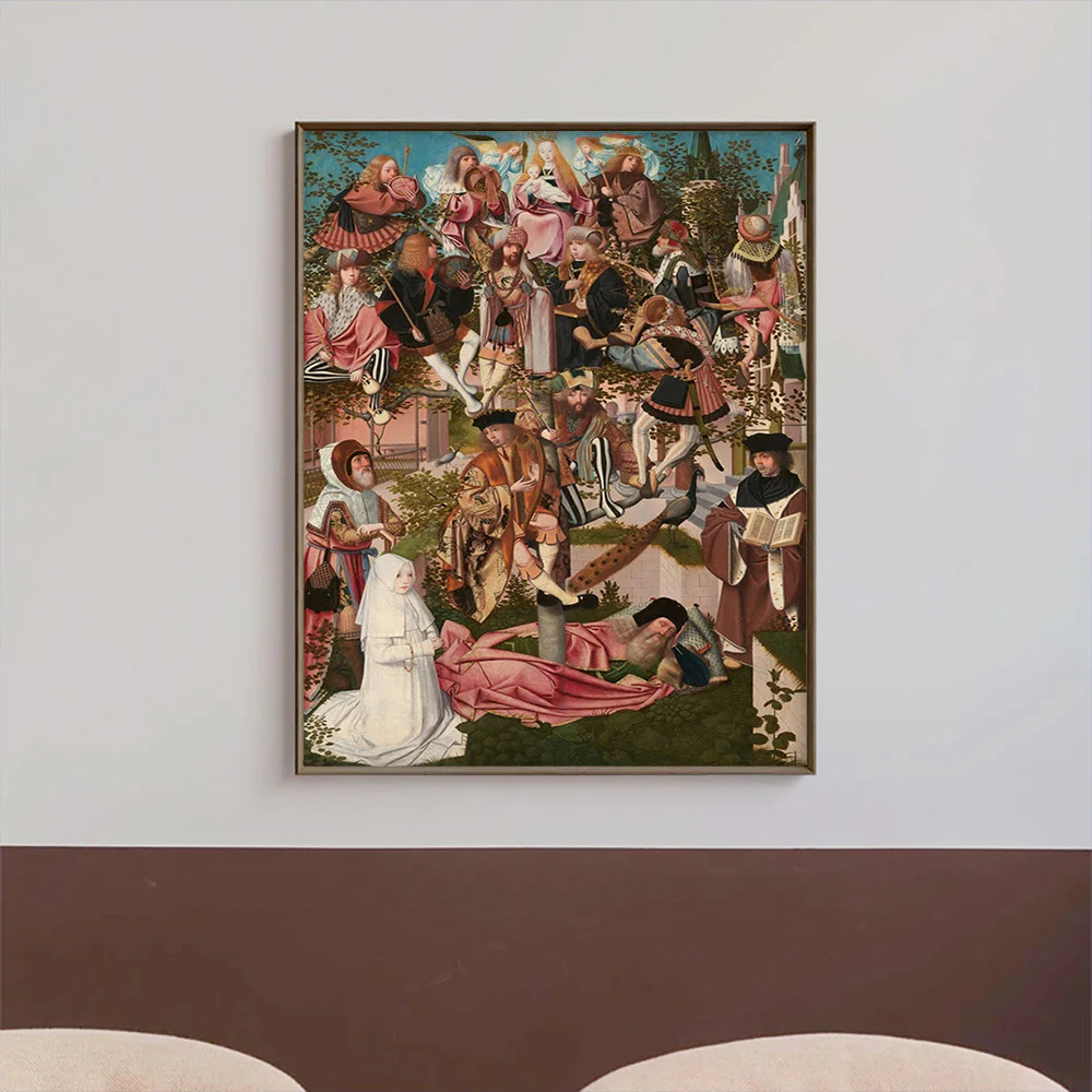 

The Tree of Jesse Vintage Poster Geertgen tot Sint Jans Canvas Painting Wall Art Picture Home Decoration Print Retro Art