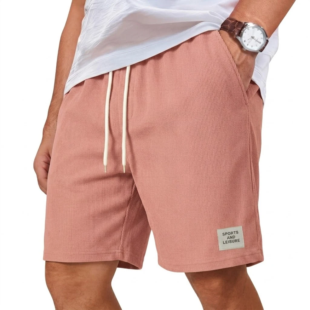 Koreanische Herren Loose-Fit Kurze Hosen Lässige Baggy-Hose Sommer Leichte Strand-Arbeitsshorts für Männer Gym Twill-Shorts – Detail 10